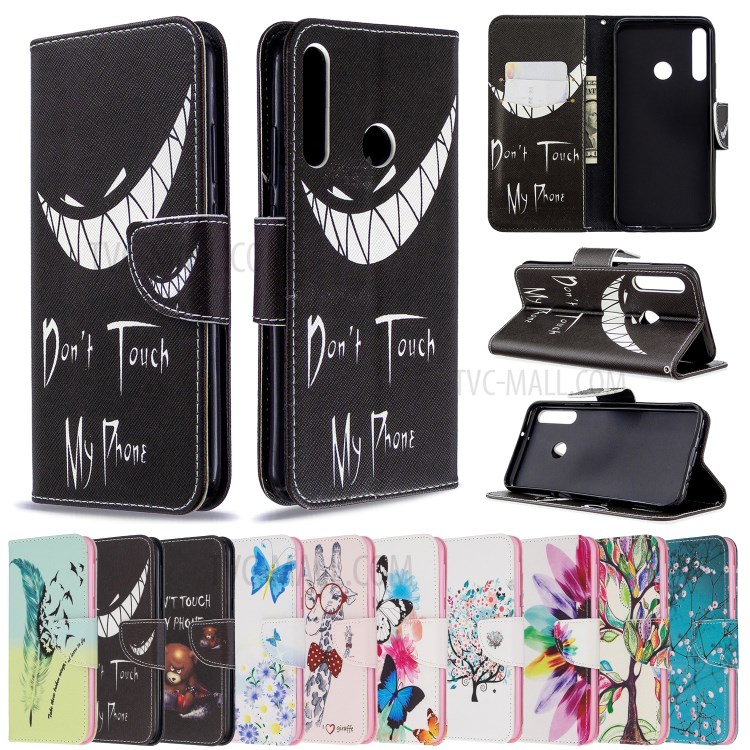 Pattern Printing Leather Wallet Shell for Huawei P40 Lite E / Y7p - Don't Touch My Phone-8