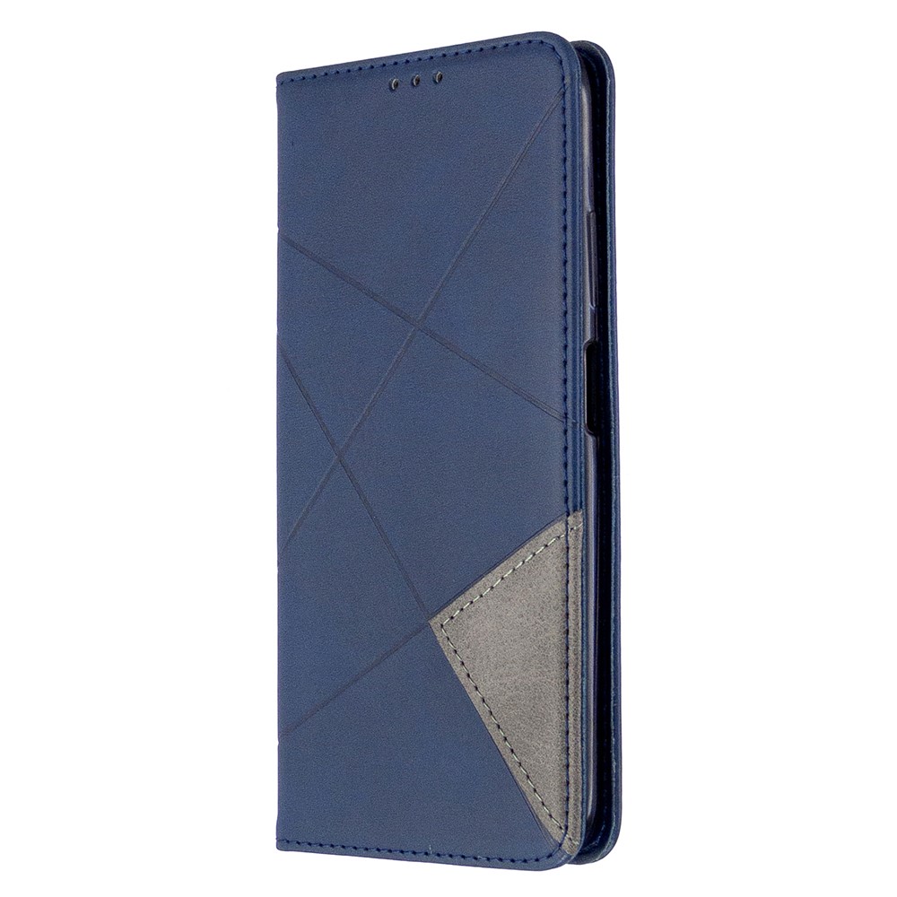 Geometric Style Leather with Card Holder Shell for Huawei P40 lite/nova 6 SE/nova 7i - Blue-7