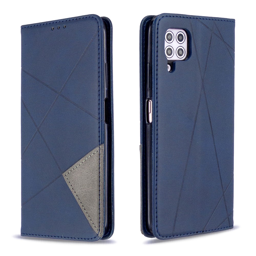 Geometric Style Leather with Card Holder Shell for Huawei P40 lite/nova 6 SE/nova 7i - Blue-9
