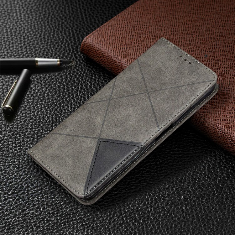 Geometric Pattern Stand Leather Card Holder Case for Huawei Honor 20s (Global Edition) - Grey-8