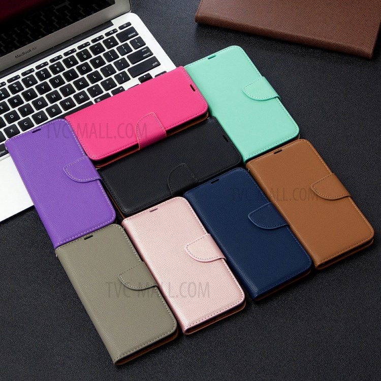 Litchi Skin Wallet Leather Stand Case for Huawei Honor 20s (Global Edition) - Black-10