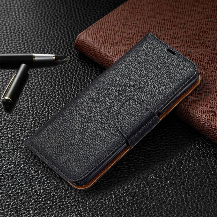 Litchi Skin Wallet Leather Stand Case for Huawei Honor 20s (Global Edition) - Black-7