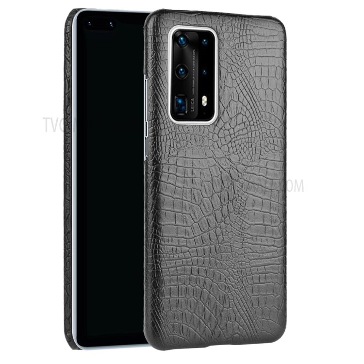 Crocodile Texture PU Leather Coated PC Cell Phone Shell Casing for Huawei P40 Pro+ - Black-1