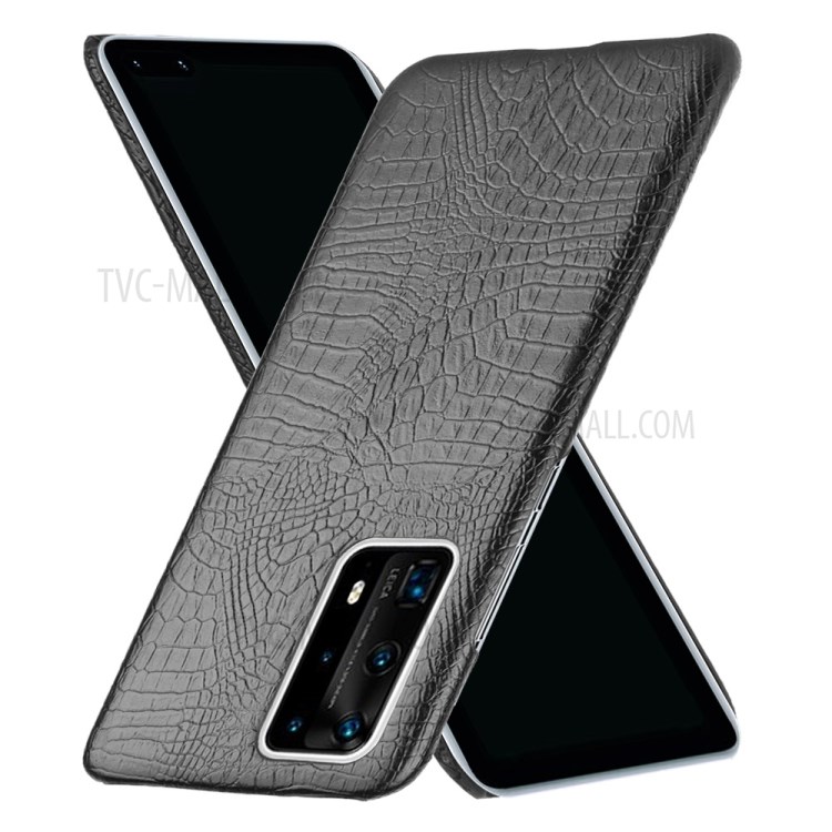 Crocodile Texture PU Leather Coated PC Cell Phone Shell Casing for Huawei P40 Pro+ - Black-2