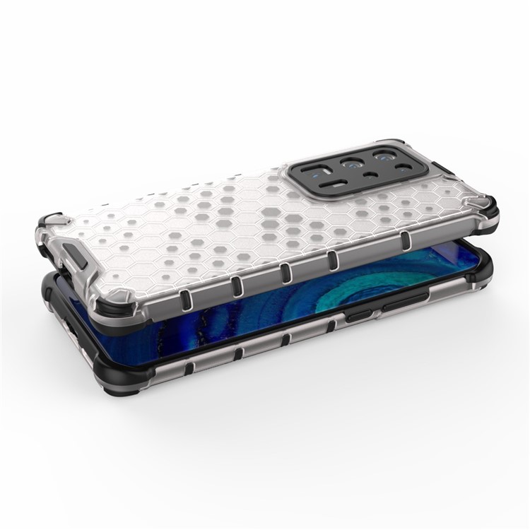 Case Híbrido TPU + PC a Prueba de Choque de Panal de Panal Para Huawei P40 Pro Plus - Blanco