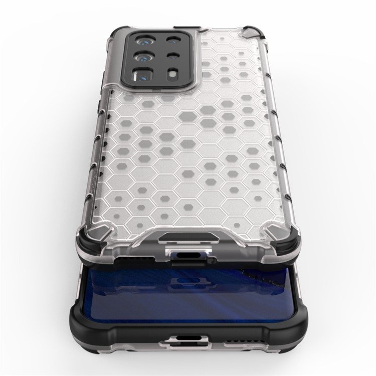 Case Hybride TPU + PC à L'épreuve Des Chocs en Nid D'abeille Pour Huawei P40 Pro Plus - Blanche