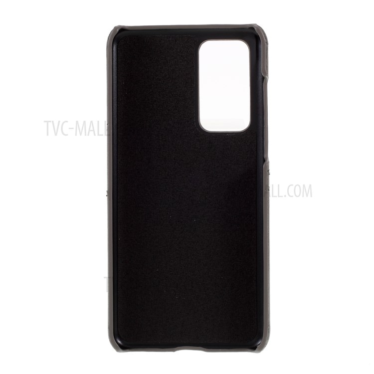 Double Card Slots PU Leather Coated PC Shell Case for Huawei P40 - Grey-5