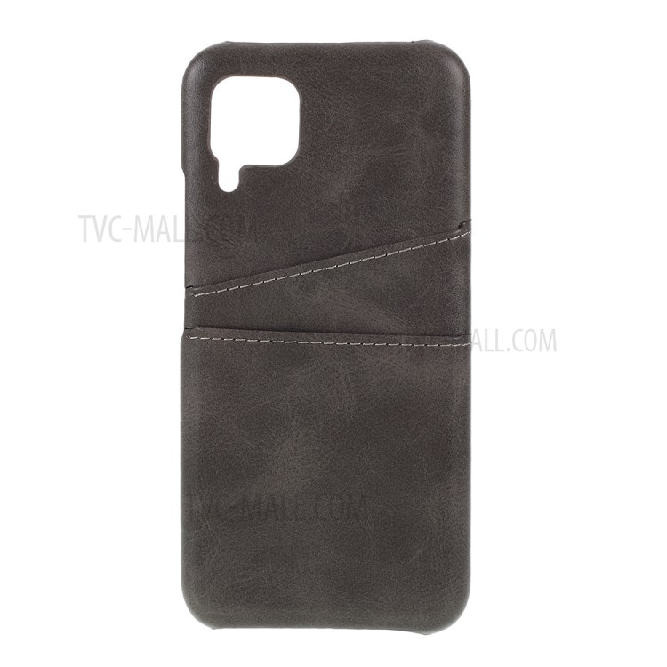 Double Card Slots PU Leather Coated PC Case for Huawei P40 lite/Nova 7i/nova 6 SE - Grey-1