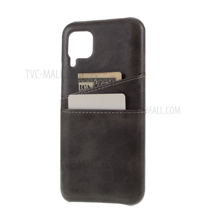 Double Card Slots PU Leather Coated PC Case for Huawei P40 lite/Nova 7i/nova 6 SE - Grey-2