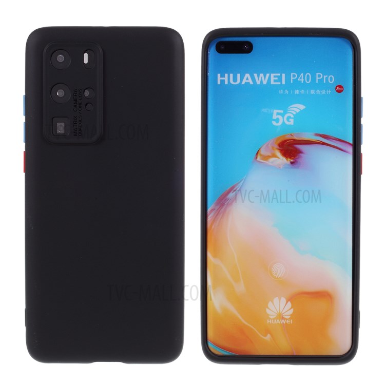 Detachable Side Buttons Case Liquid Silicone Protection Shell for Huawei P40 Pro - Black-1