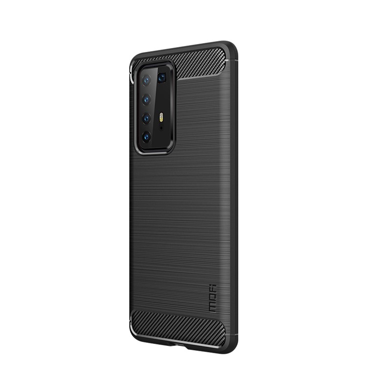 Custodia Per Cellulare in Fibra di Carbonio TPU Spazzolato MOFI Per Huawei P40 Pro/P40 Pro+ - Nero