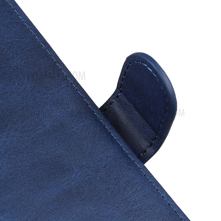 Matte Skin Leather Wallet Stand Case for Huawei nova 7 5G - Blue-6