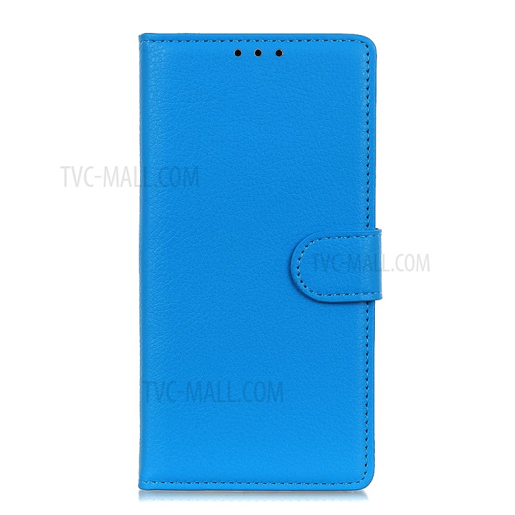 Litchi Skin Wallet Leather Stand Case for Huawei nova 7 5G - Blue-3