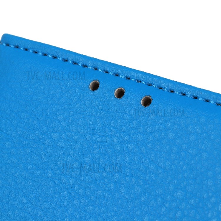 Litchi Skin Wallet Leather Stand Case for Huawei nova 7 5G - Blue-6