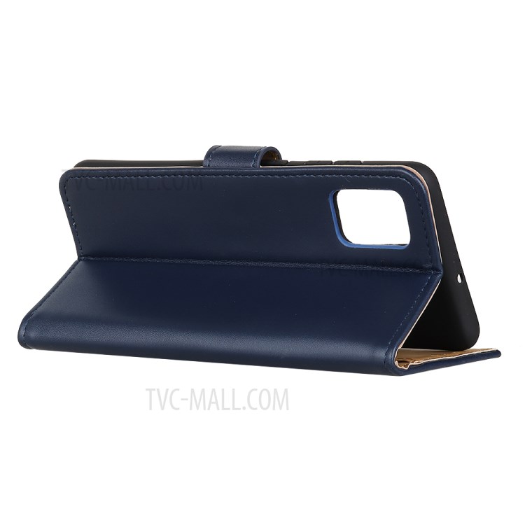 PU Leather Wallet Magnetic Phone Casing Flip Shell for Huawei nova 7 5G - Dark Blue-9