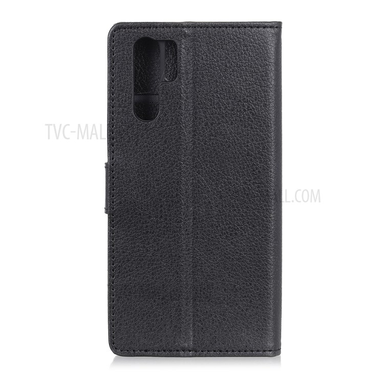 Classics Litchi Skin Leather Shell Stand Wallet Case for Huawei nova 7 SE - Black-2
