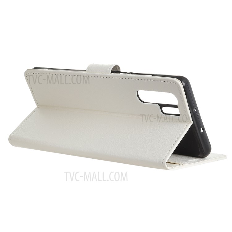 Classics Litchi Skin Leather Shell Stand Wallet Case for Huawei nova 7 SE - White-11