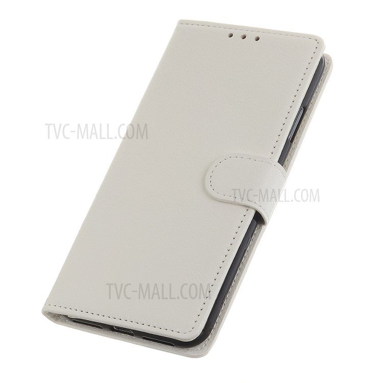 Classics Litchi Skin Leather Shell Stand Wallet Case for Huawei nova 7 SE - White-5
