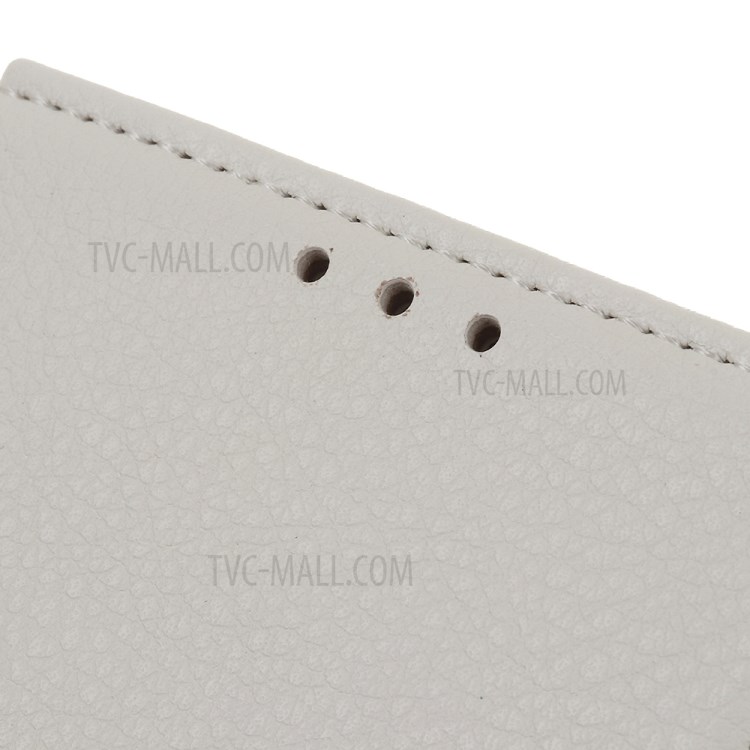 Classics Litchi Skin Leather Shell Stand Wallet Case for Huawei nova 7 SE - White-6