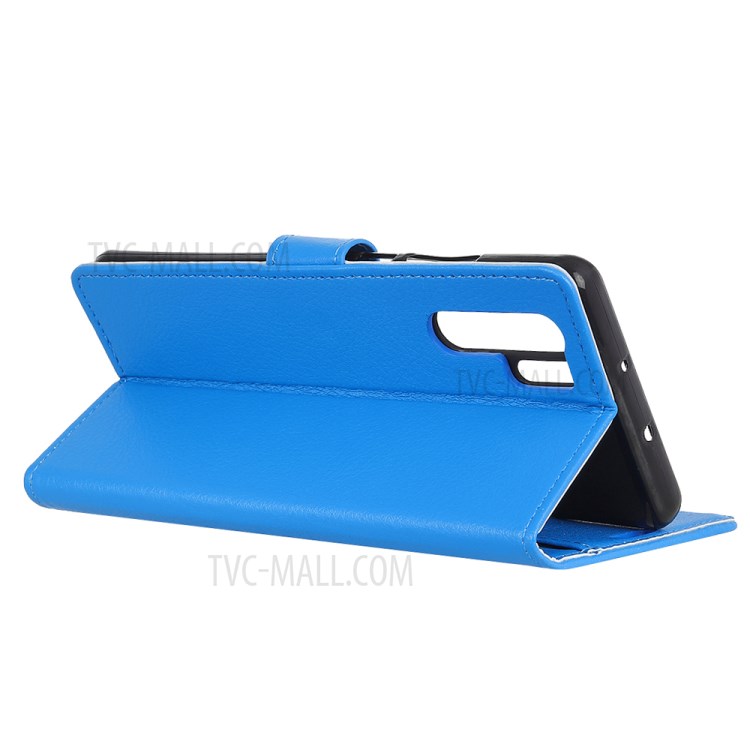 Classics Litchi Skin Leather Shell Stand Wallet Case for Huawei nova 7 SE - Blue-11