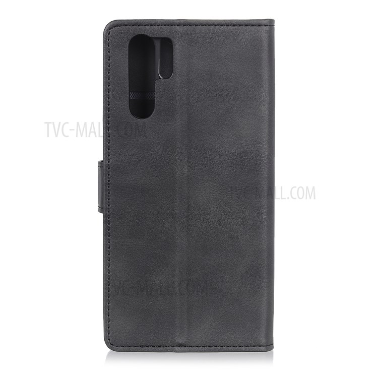 Matte Skin Leather Wallet Stand Case for Huawei nova 7 5G - Black-2