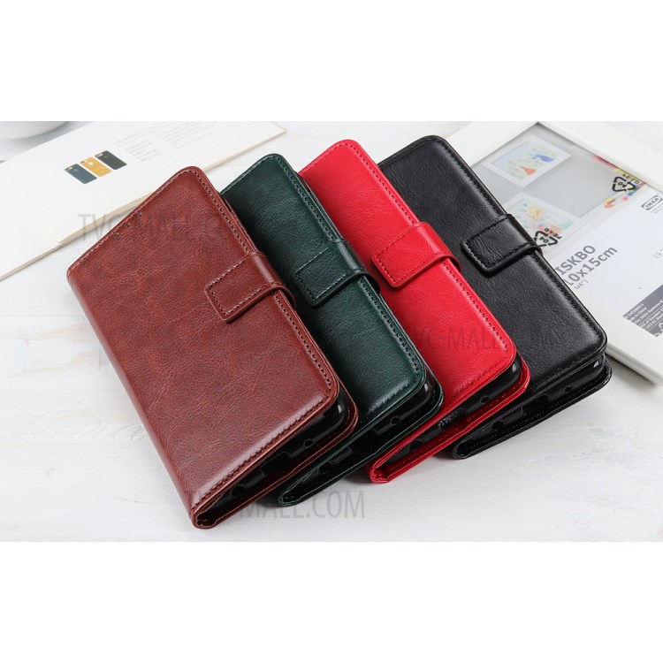 Crazy Horse Wallet Magnetic Flip Leather Cover for Honor 30 - Black-10