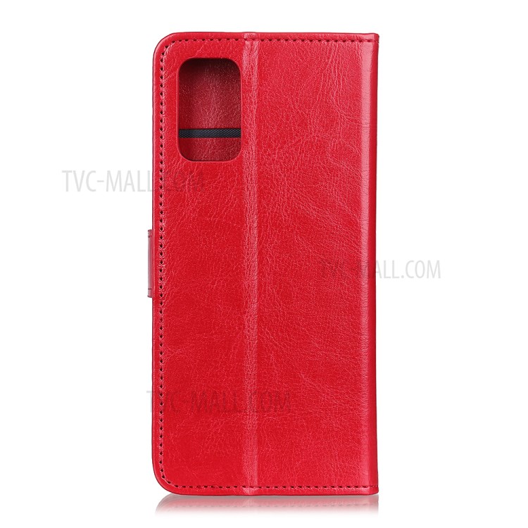 Crazy Horse Wallet Magnetic Flip Leather Cover for Honor 30 - Red-2