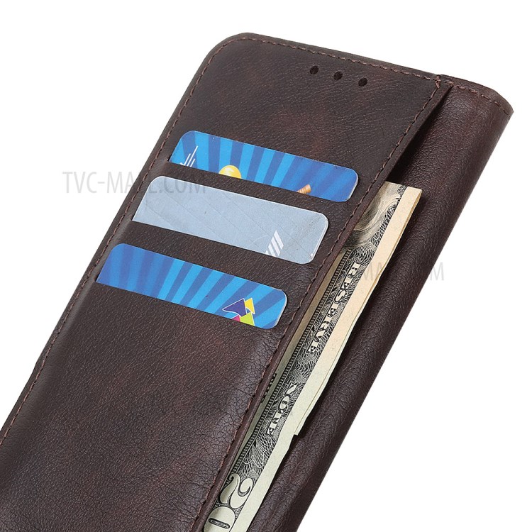 Magnetic Litchi Texture Wallet Stand Leather Cover Shell for Honor 30 Pro/30 Pro+/Plus - Coffee-7