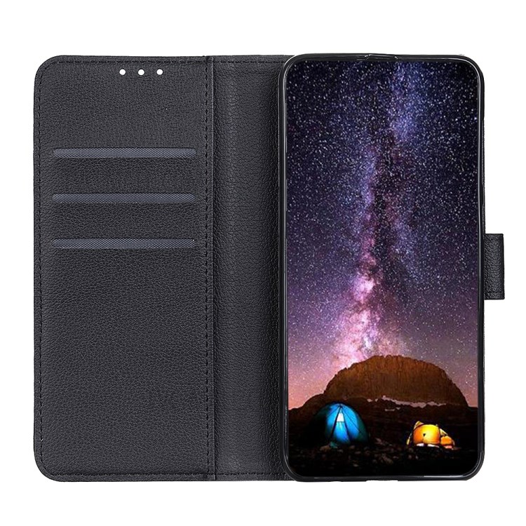 Litchi Skin Leather Wallet Phone Cover for Huawei Nova 7 5G - Black-6