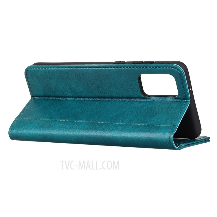 Auto-absorbed Litchi Grain Wallet Split Leather Cover Shell for Huawei nova 7 5G - Green-3