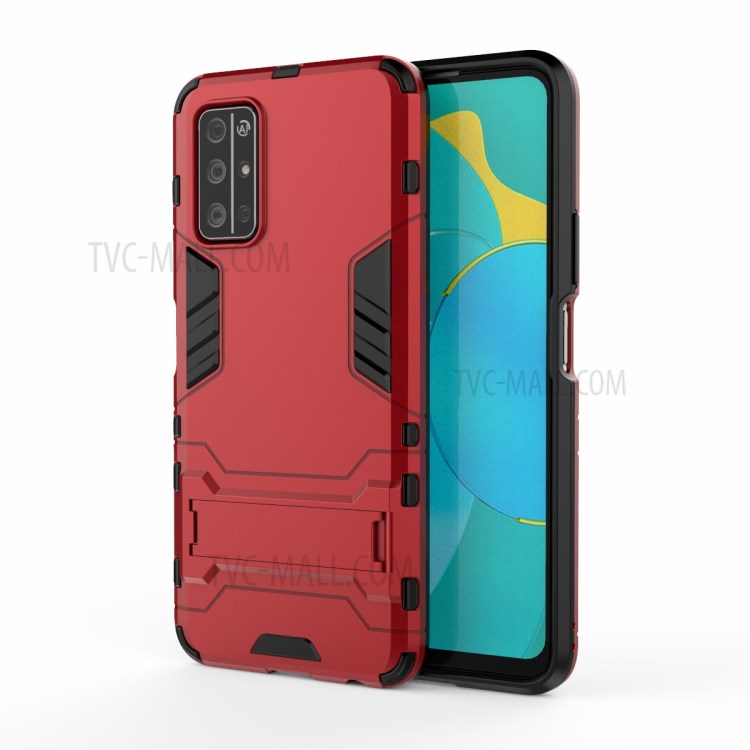 2 in 1 PC + TPU Kickstand Mobile Phone Shell for Huawei Honor 30S - Red-2