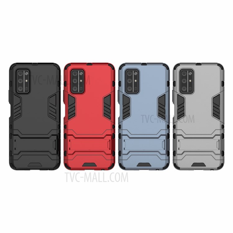 2 in 1 PC + TPU Kickstand Mobile Phone Shell for Huawei Honor 30S - Red-6