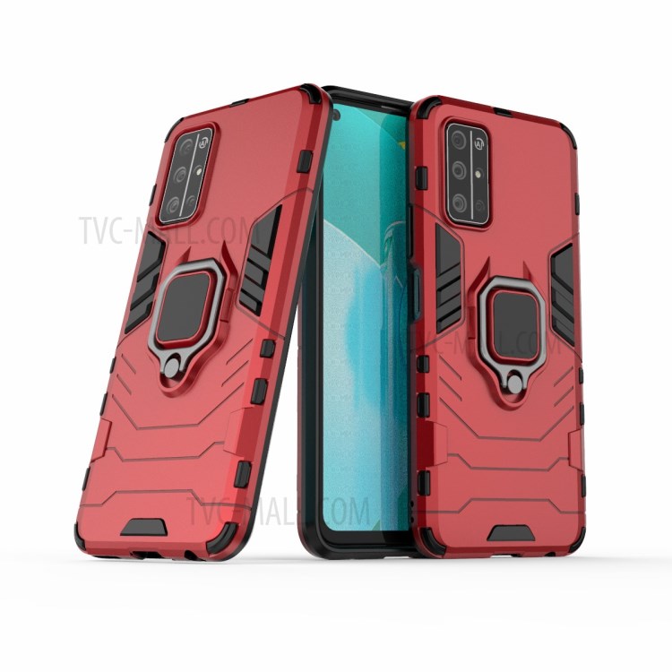 Ringhalter Ständer Hybrid-PC + TPU Schutzfall Für Huawei Ehre 30S - Rot-1