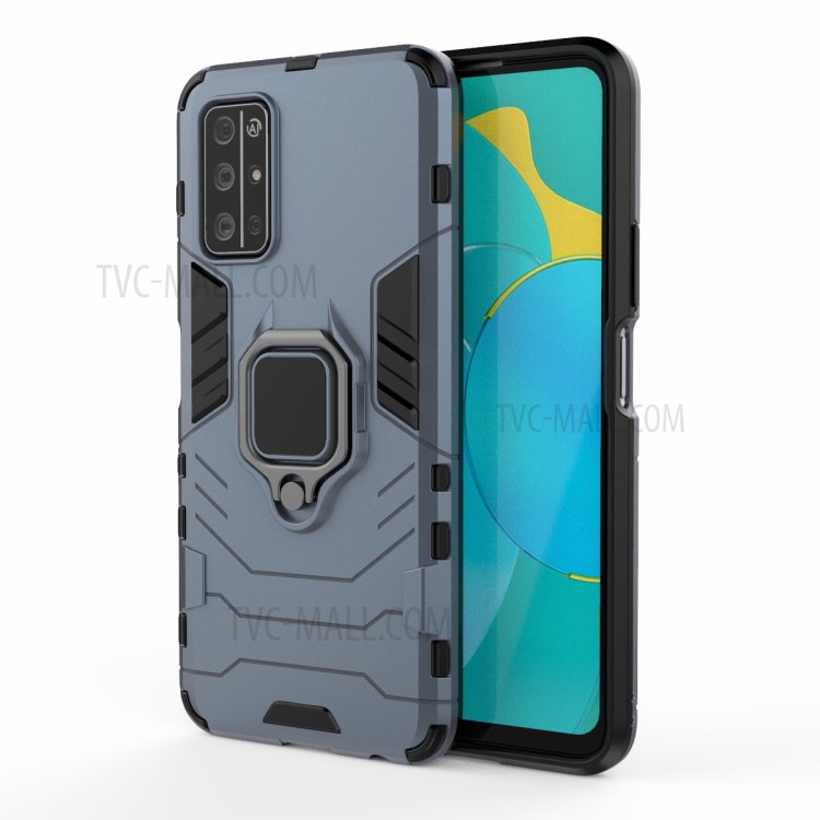 Ring Holder Kickstand Hybrid PC + TPU Protection Case for Huawei Honor 30S - Blue-2
