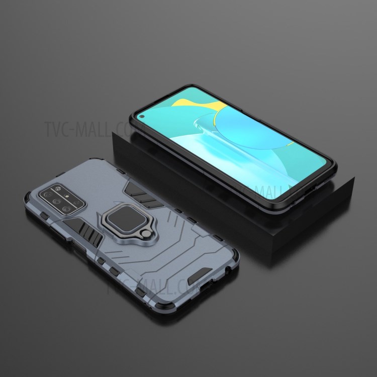Ring Holder Kickstand Hybrid PC + TPU Protection Case for Huawei Honor 30S - Blue-5