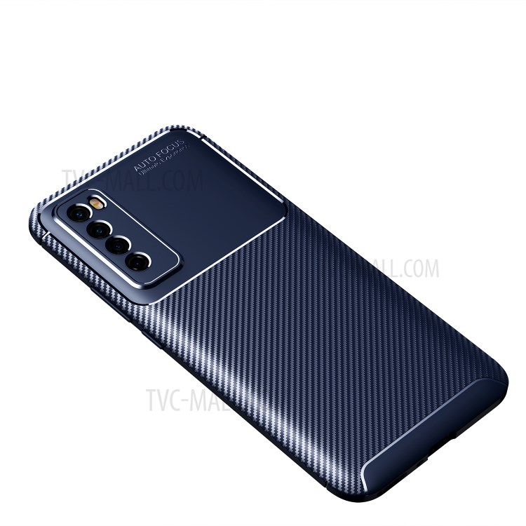 Carbon Fiber TPU Shockproof Protective Cover for Huawei nova 7 5G - Blue-1