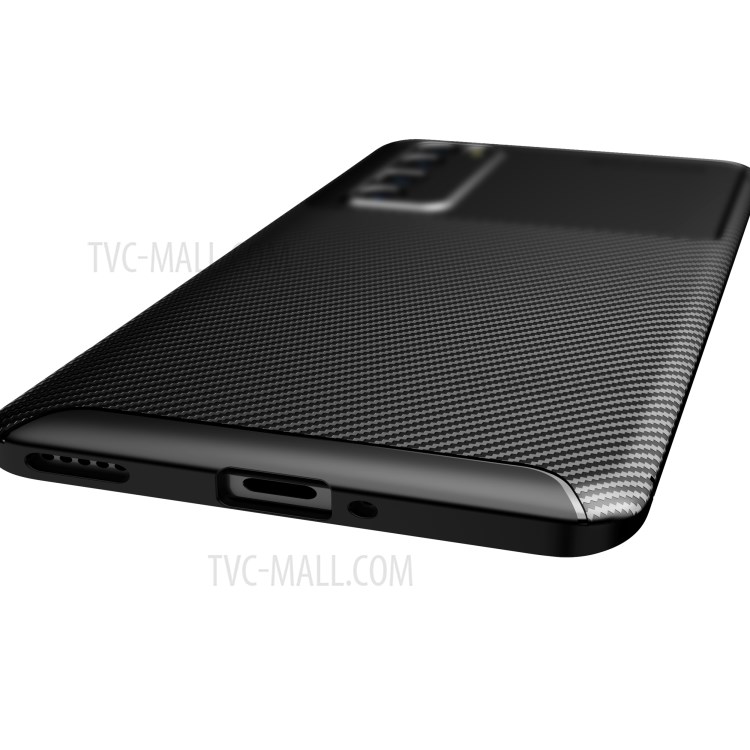 Carbon Fiber Drop-proof Soft TPU Protector Cover for Huawei nova 7 Pro 5G - Black-4