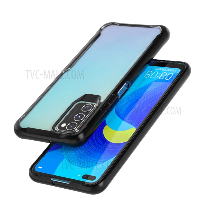 Shock-resistant PC + TPU Hybrid Phone Case Cover for Huawei Honor 30S - Black-1
