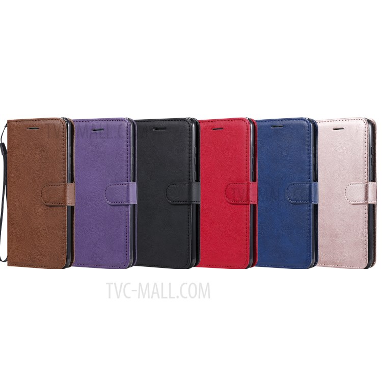 Wallet Stand Flip Leather Phone Cover for Huawei Enjoy 10e - Black-12