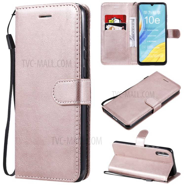 Wallet Stand Flip Leather Phone Cover for Huawei Enjoy 10e - Rose Gold-1