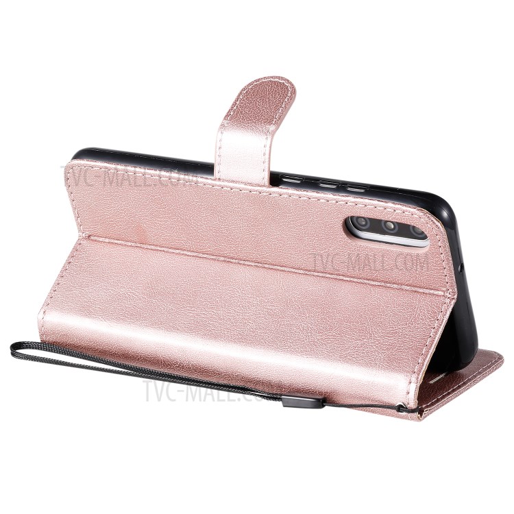 Wallet Stand Flip Leather Phone Cover for Huawei Enjoy 10e - Rose Gold-7