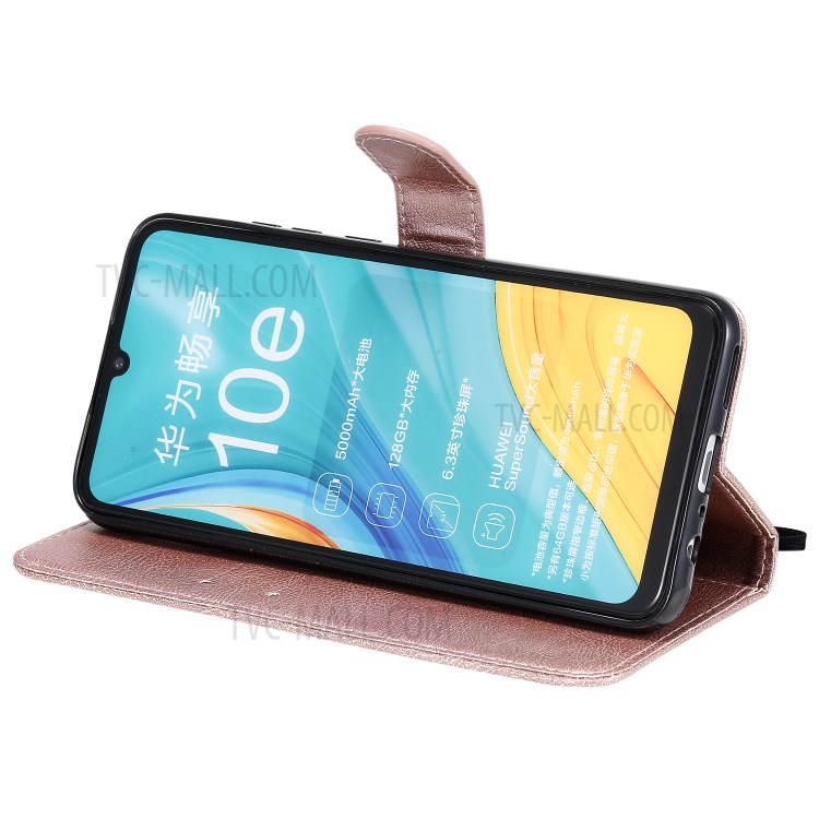 Wallet Stand Flip Leather Phone Cover for Huawei Enjoy 10e - Rose Gold-8