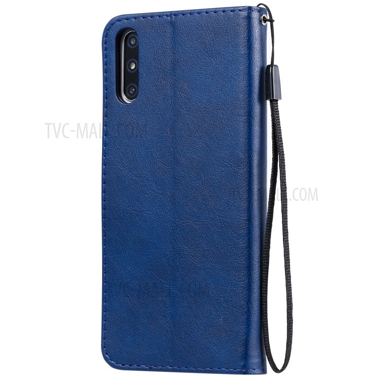 Wallet Stand Flip Leather Phone Cover for Huawei Enjoy 10e - Blue-3