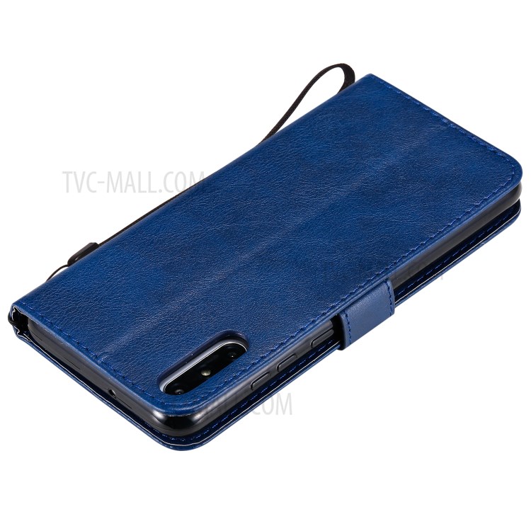 Wallet Stand Flip Leather Phone Cover for Huawei Enjoy 10e - Blue-6