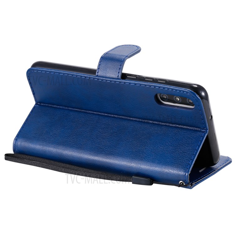 Wallet Stand Flip Leather Phone Cover for Huawei Enjoy 10e - Blue-7