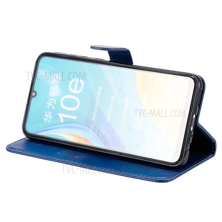 Wallet Stand Flip Leather Phone Cover for Huawei Enjoy 10e - Blue-8