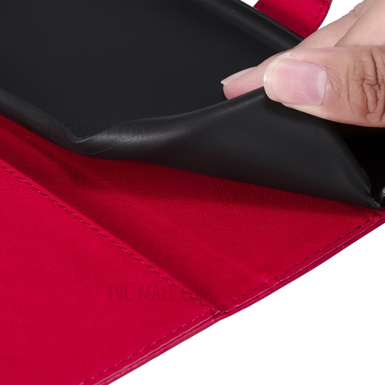 Wallet Stand Flip Leather Phone Cover for Huawei Enjoy 10e - Red-10