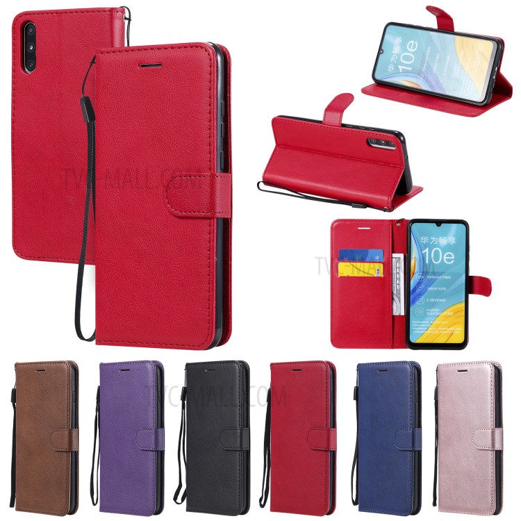 Wallet Stand Flip Leather Phone Cover for Huawei Enjoy 10e - Red-13