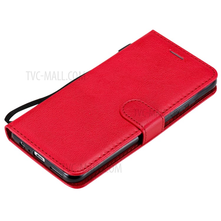 Wallet Stand Flip Leather Phone Cover for Huawei Enjoy 10e - Red-5