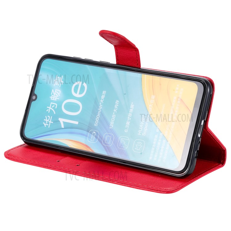 Wallet Stand Flip Leather Phone Cover for Huawei Enjoy 10e - Red-8